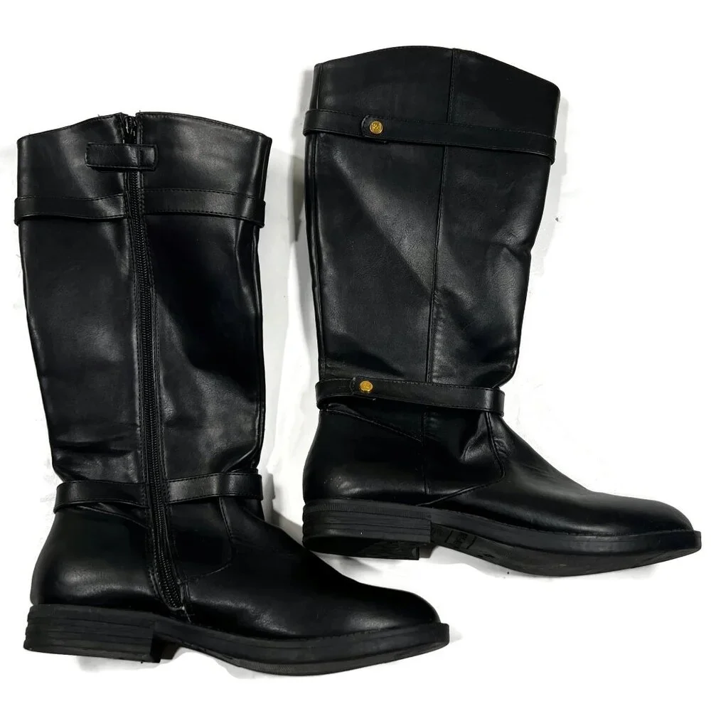 Sam‎ and Libby Virginia Black Tall Boots Womens 4 Zip Side Riding Casual